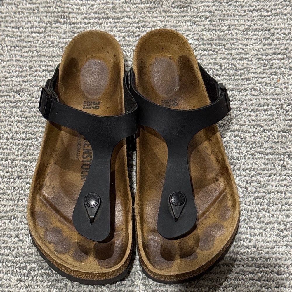 Birkenstock Black Leather Sandals
